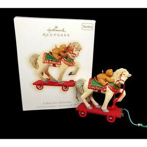 Hallmark 2009 A Pony for Christmas #12 In Series Teddy Bear Horse Ornament